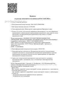 Выписка из реестра лицензий