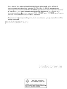 Выписка из реестра лицензий