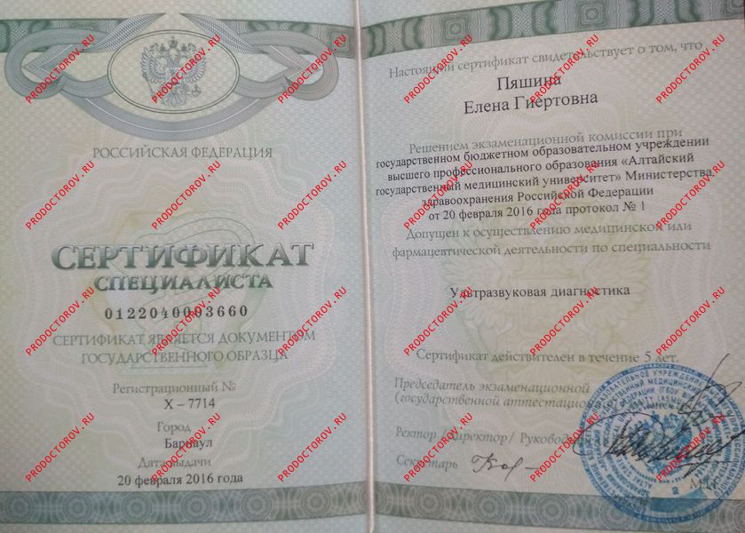 Документы и фотографии - Пяшина Е. Г.