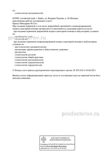 Выписка из реестра лицензий