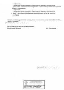 Выписка из реестра лицензий