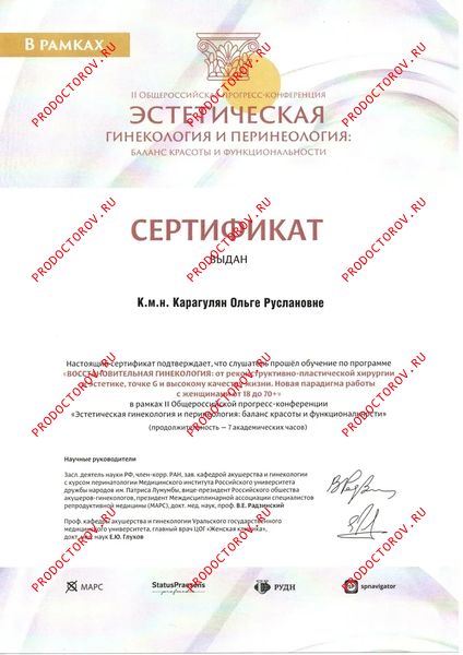 Документы и фотографии - Карагулян О. Р.
