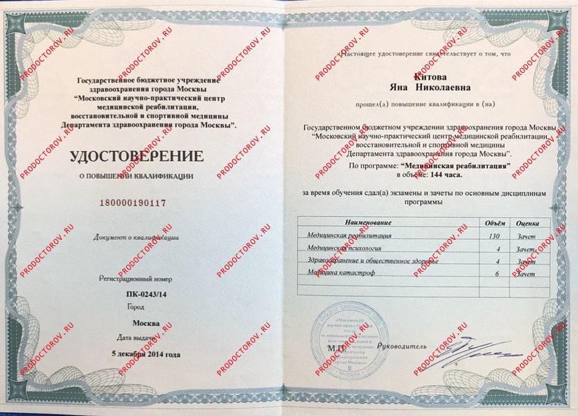 Удостоверение Китова Я. Н. - Удостоверение
