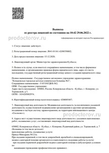 Выписка из реестра лицензий
