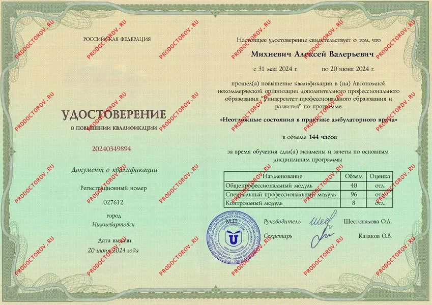 Документы и фотографии - Михневич А. В.