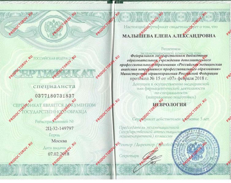 Документы и фотографии - Малышева Е. А.