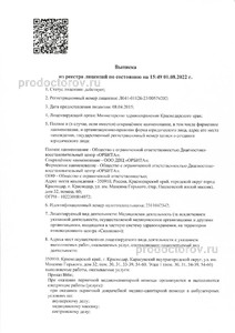 Выписка из реестра лицензий