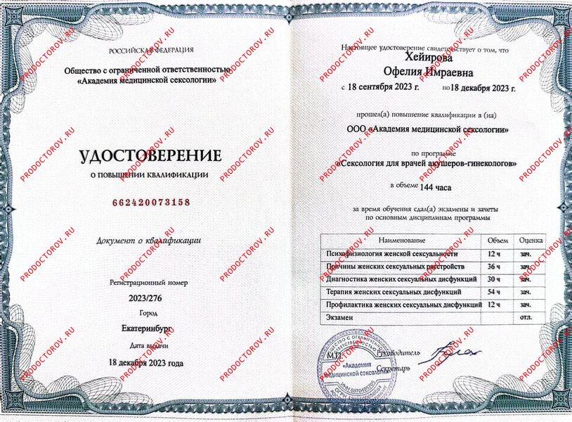 Документы и фотографии - Хейирова О. И.