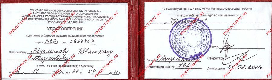 Ординатура "Урология" Турлу Ш. Т. - Ординатура "Урология"