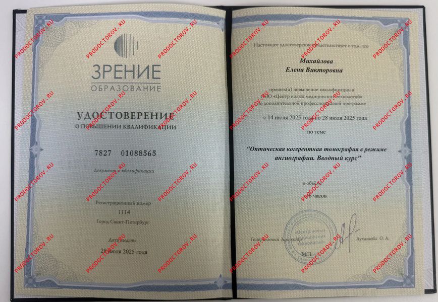 Лицензия Михайлова Е. В. - Лицензия