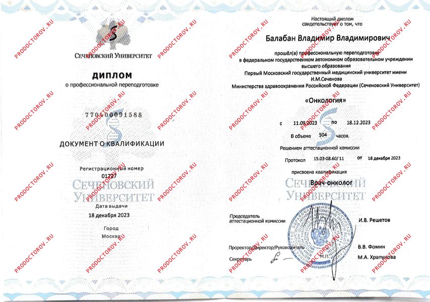 Документы и фотографии - Балабан В. В.