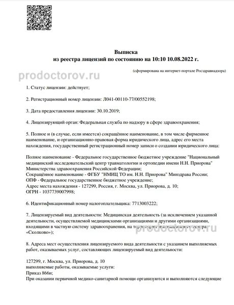 ЦИТО на Приорова - 228 врачей, 1237 отзывов | Москва - ПроДокторов