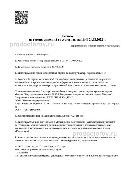 Поликлиника №134 на Теплом Стане (ранее ГП №135) - 78 врачей, 115