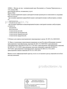 Выписка из реестра лицензий