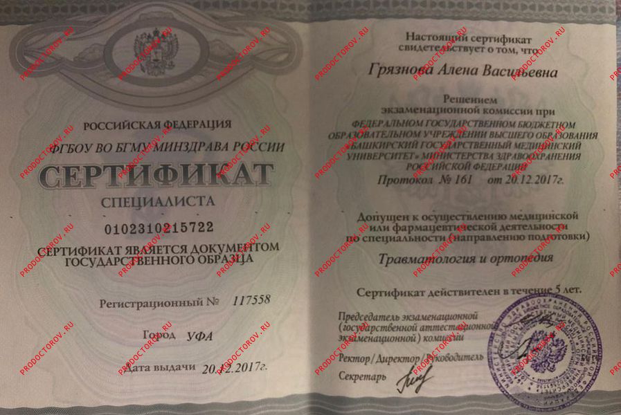 Документы и фотографии - Грязнова А. В.