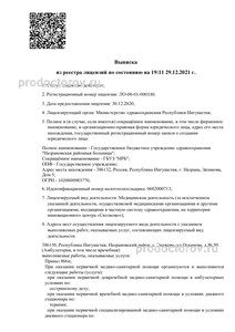 Выписка из реестра лицензий