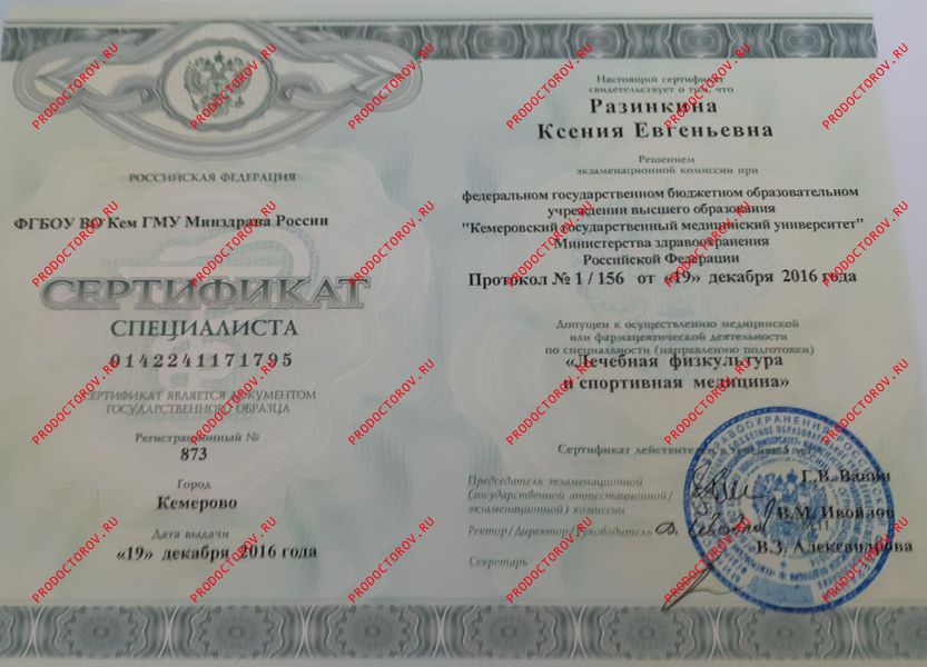 Документы и фотографии - Разинкина К. Е.