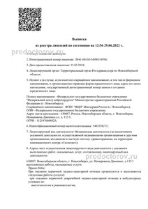 Выписка из реестра лицензий