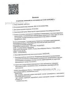 Выписка из реестра лицензий