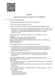 Выписка из реестра лицензий