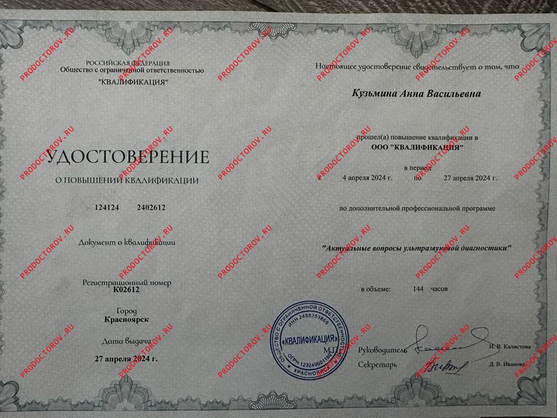Документы и фотографии - Кузьмина А. В.