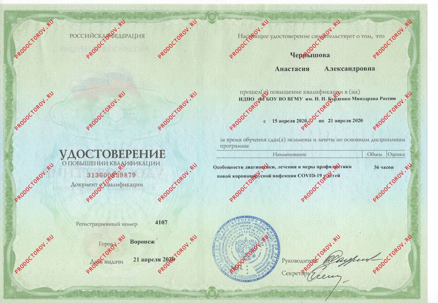 Документы и фотографии - Чернышова А. А.