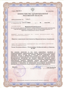 Приложение к лицензии 2 стр. Приложение к лицензии 2 стр.