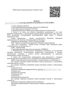 Выписка из реестра лицензий