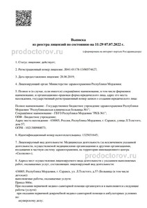 Выписка из реестра лицензий