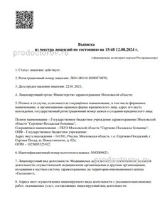 Выписка из реестра лицензий