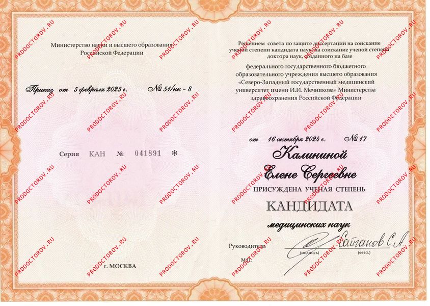 Документы и фотографии - Калинина Е. С.