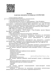 Выписка из реестра лицензий