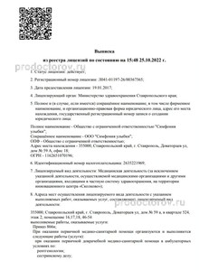 Выписка из реестра лицензий