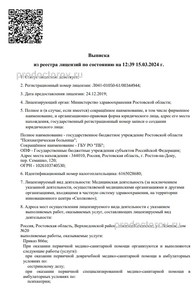 Выписка из реестра лицензий