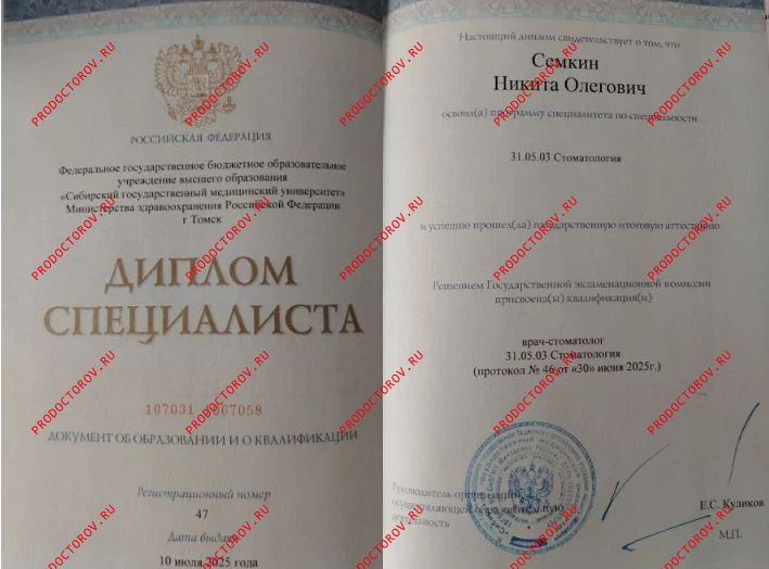 Документы и фотографии - Семкин Н. О.