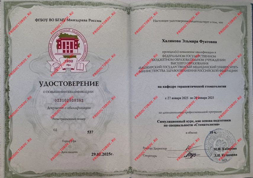 Удостоверение о повышении квалификации. Халикова Э. Ф. - Удостоверение о повышении квалификации.