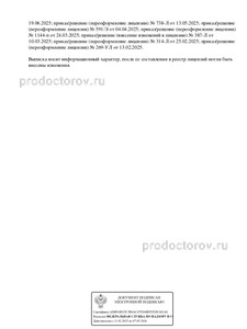 Выписка из реестра лицензий